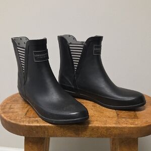 London Fog Piccadilly Rain Boot, Stripes And Polka Dot, Women's 8